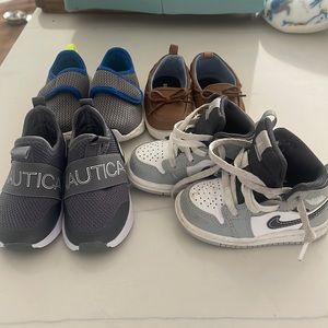 Lot of baby boy shoes sizes 4 to 5 3 brand new one used Carter’s, Náutica, Nike